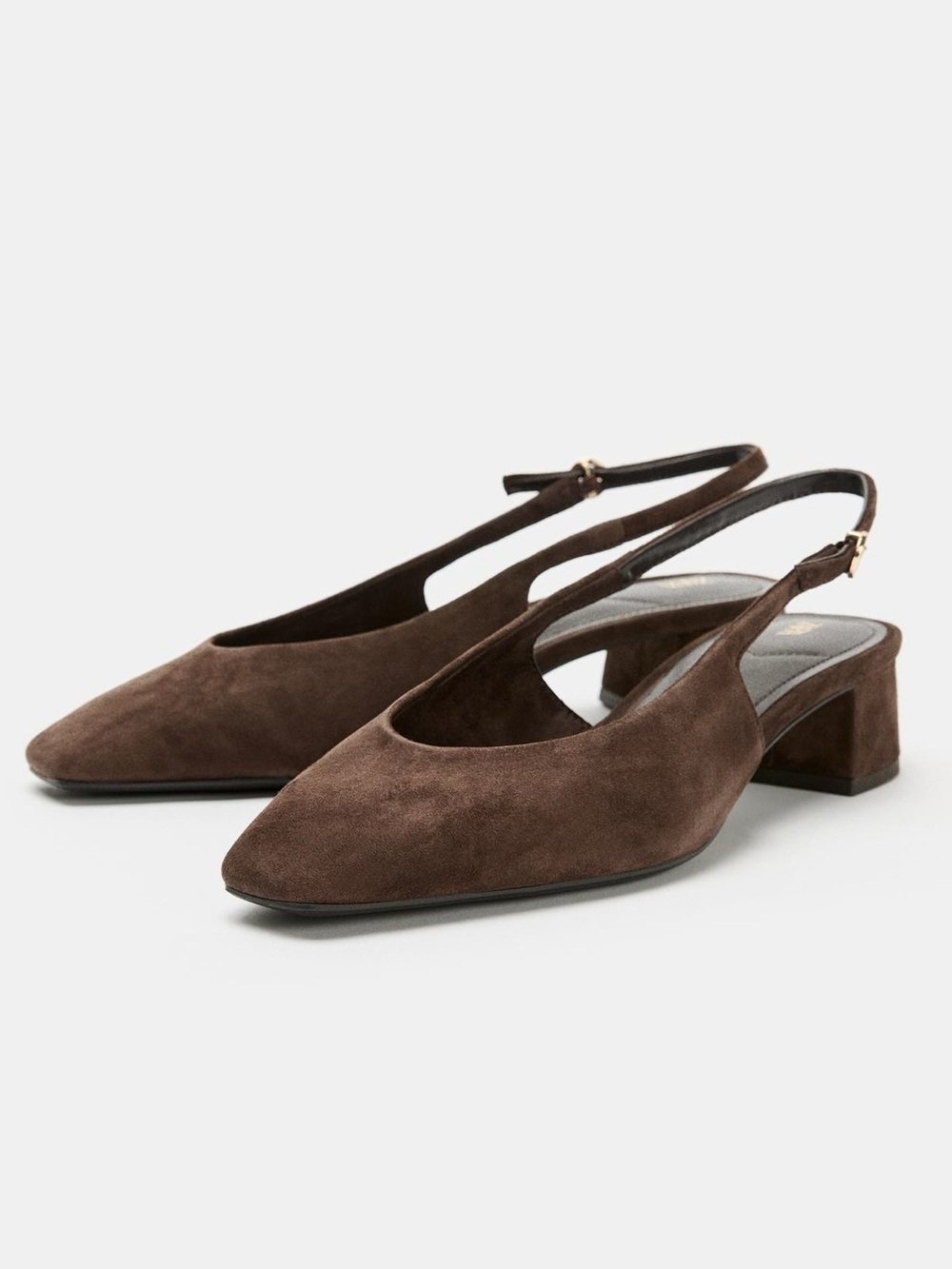 NWT Zara Suede Slingback Shoes Brown, US 8 - Picture 4 of 10